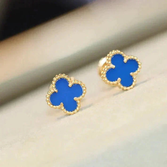 [Lucas Jewelry]CLOVER MINI 9.5MM TURQUOISE EARRINGS