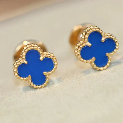 [Lucas Jewelry]CLOVER MINI 9.5MM TURQUOISE EARRINGS