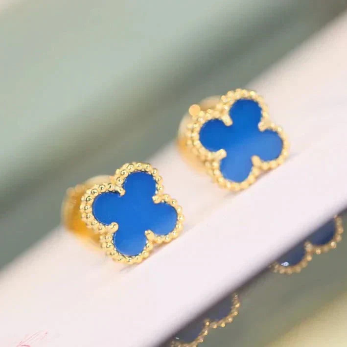 [Lucas Jewelry]CLOVER MINI 9.5MM TURQUOISE EARRINGS