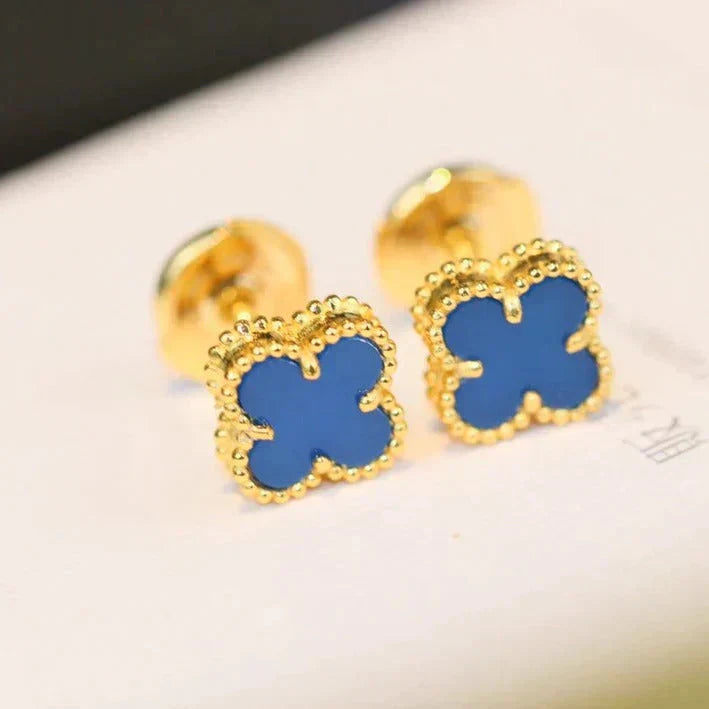 [Lucas Jewelry]CLOVER MINI 9.5MM TURQUOISE EARRINGS