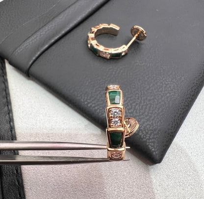 [Lucas Jewelry]SERPENTI MALACHITE PINK GOLD EARRINGS