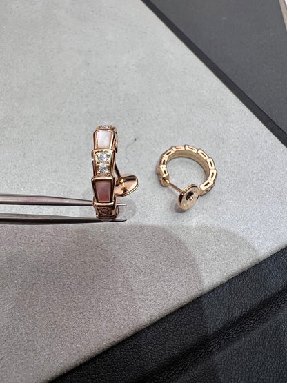 [Lucas Jewelry]SERPENTI MOP PINK GOLD EARRINGS