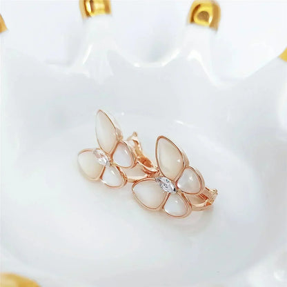 [Lucas Jewelry]BUTTERFLY MOP DIAMOND EARRINGS