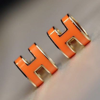 [Lucas Jewelry]MINI POP H EARRINGS ORANGE