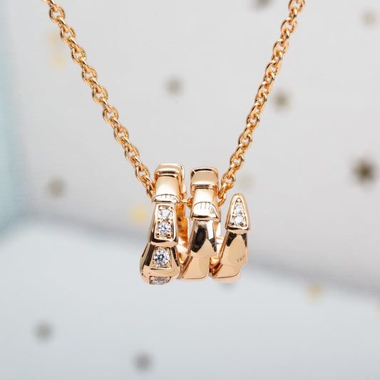 [Lucas Jewelry]SERPENTI PINK GOLD NECKLACE DIAMOND