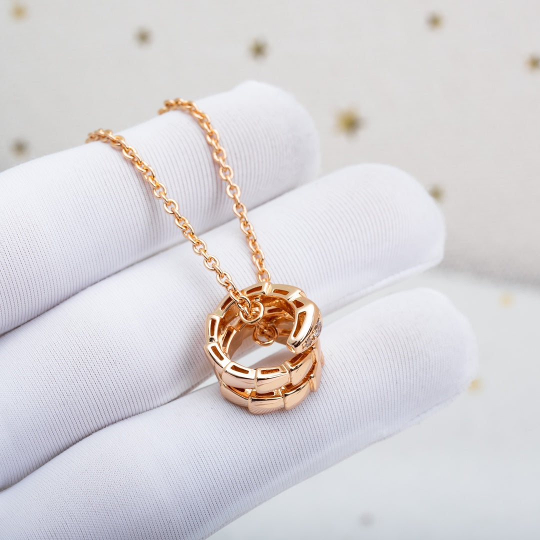 [Lucas Jewelry]SERPENTI PINK GOLD NECKLACE DIAMOND