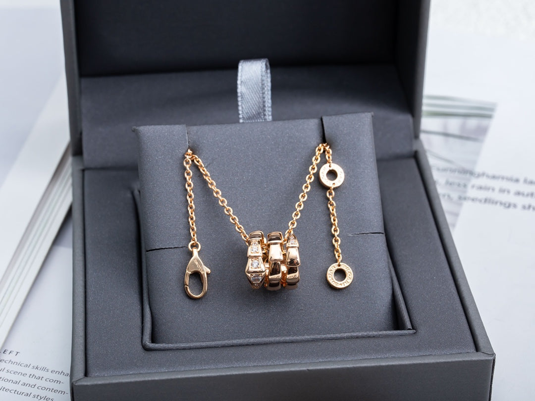 [Lucas Jewelry]SERPENTI PINK GOLD NECKLACE DIAMOND