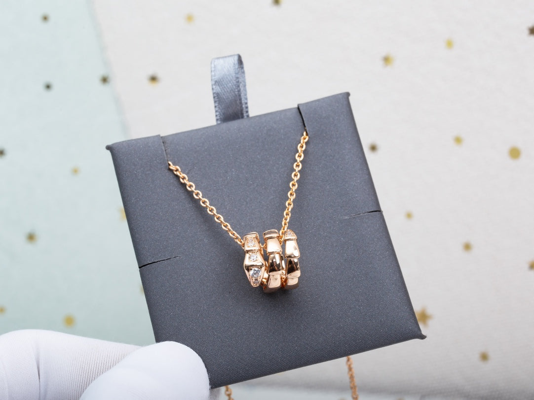 [Lucas Jewelry]SERPENTI PINK GOLD NECKLACE DIAMOND