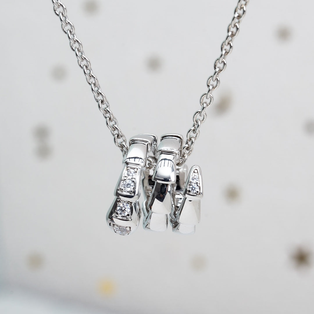 [Lucas Jewelry]SERPENTI SILVER NECKLACE DIAMOND