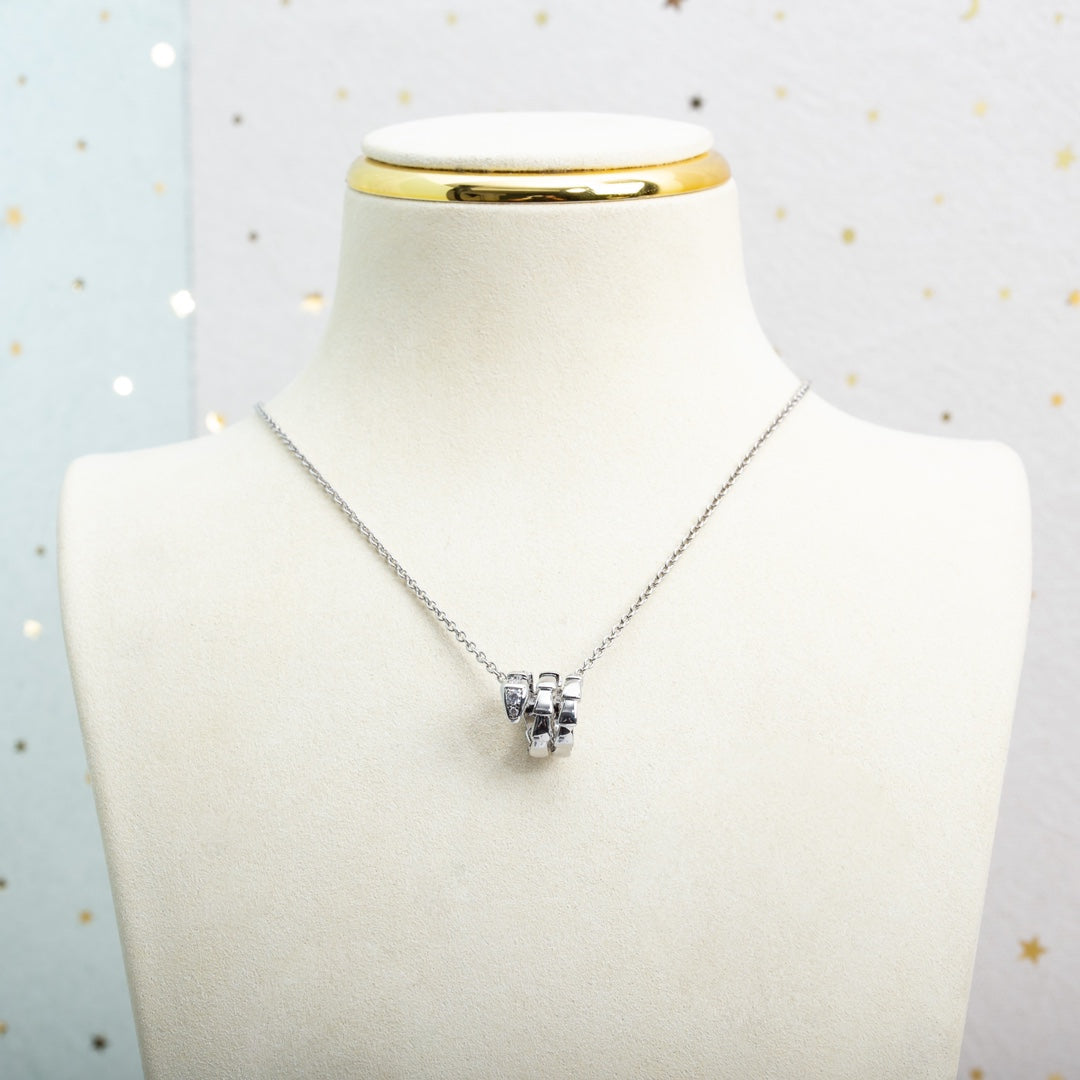 [Lucas Jewelry]SERPENTI SILVER NECKLACE DIAMOND