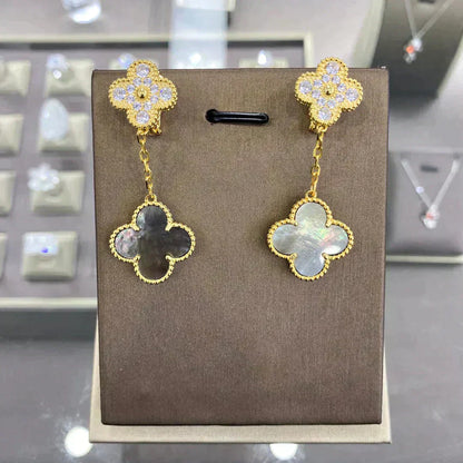 [Lucas Jewelry]CLOVER  2 MOTIFS  DIAMOND  EARRINGS (MULTIPLE CHOICESç´