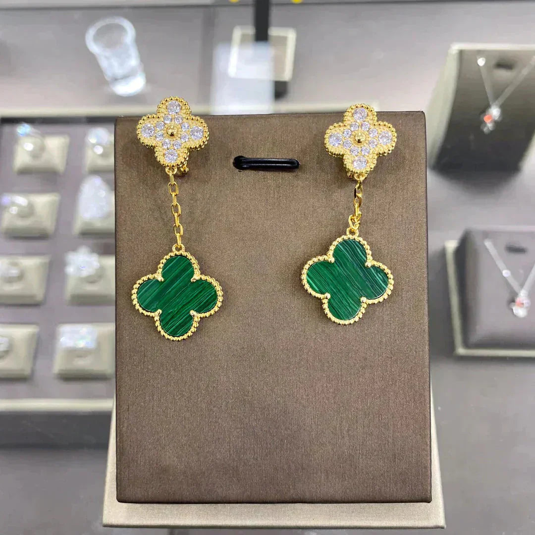 [Lucas Jewelry]CLOVER  2 MOTIFS  DIAMOND  EARRINGS (MULTIPLE CHOICESç´