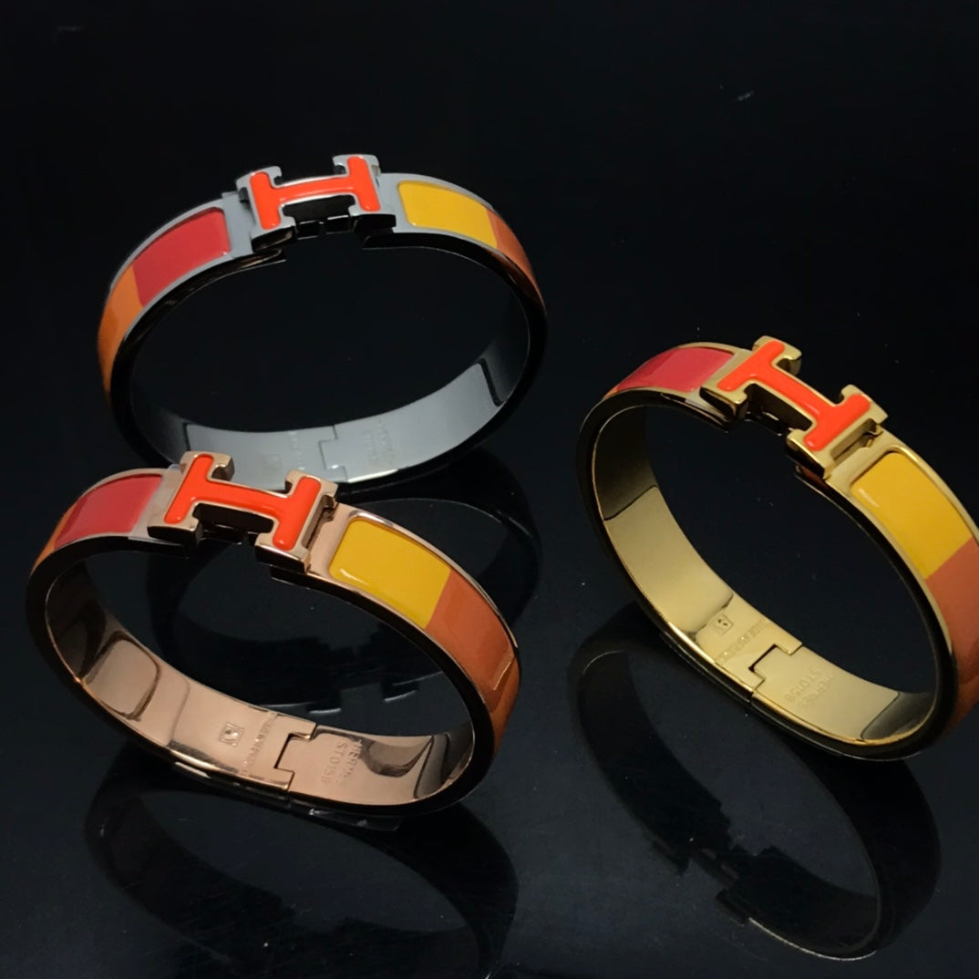 [Lucas Jewelry]H BRACELET ORANGE RAINBOW CERAMIC