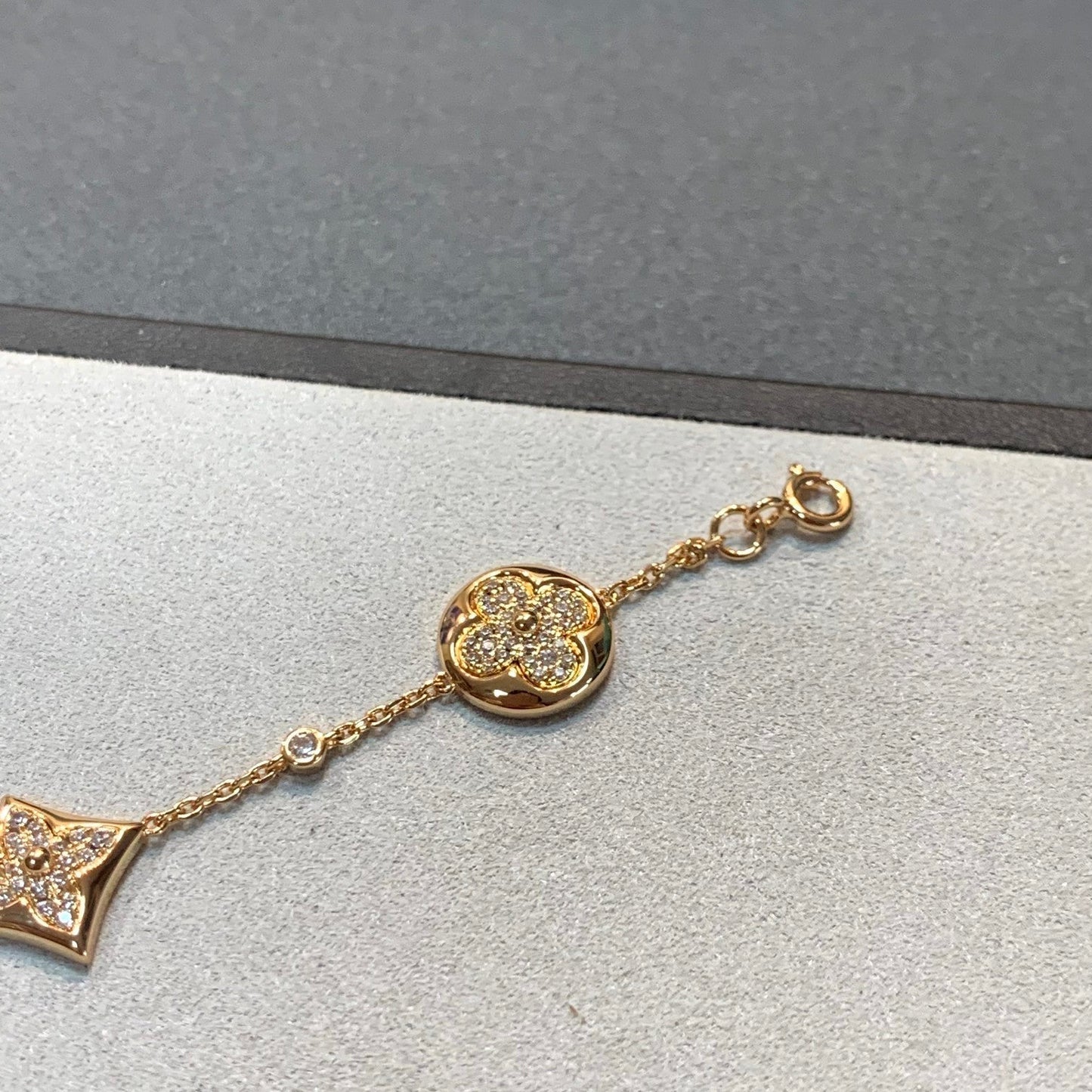 [Lucas Jewelry]STAR AND SUN 4 MOTIFS GOLD DIAMONDS BRACELET