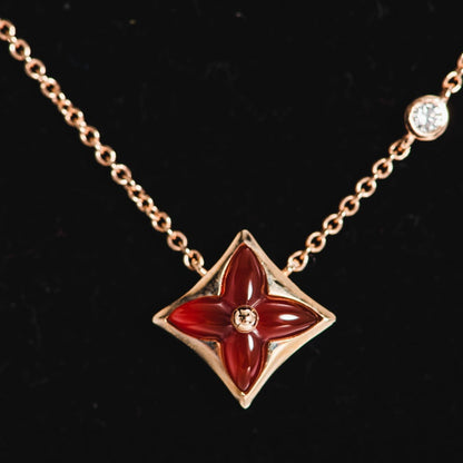 [Lucas Jewelry]STAR NECKLACE PINK GOLD 1 DIAMOND