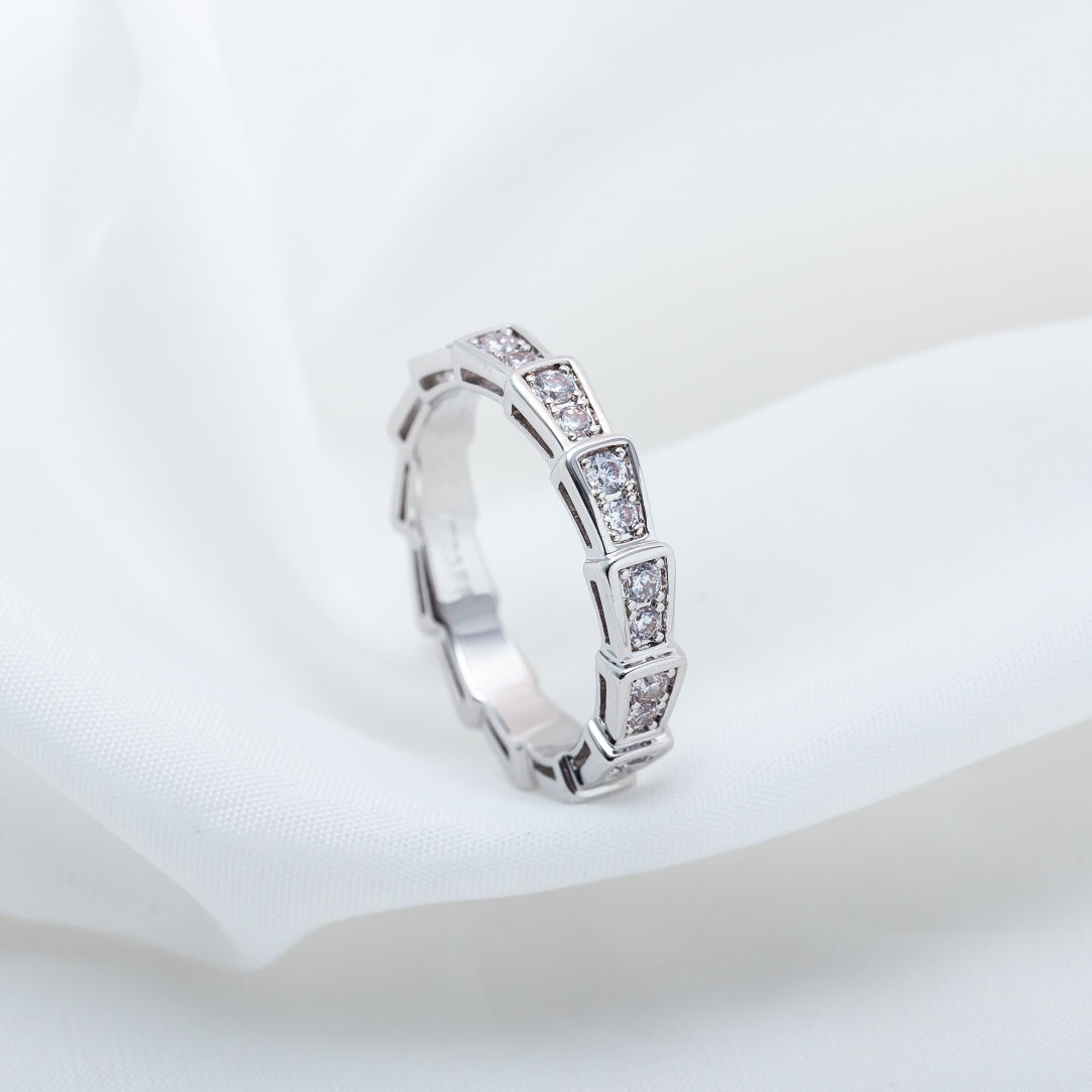 [Lucas Jewelry]SERPENTI RING SILVER DIAMOND PAVED 3MM