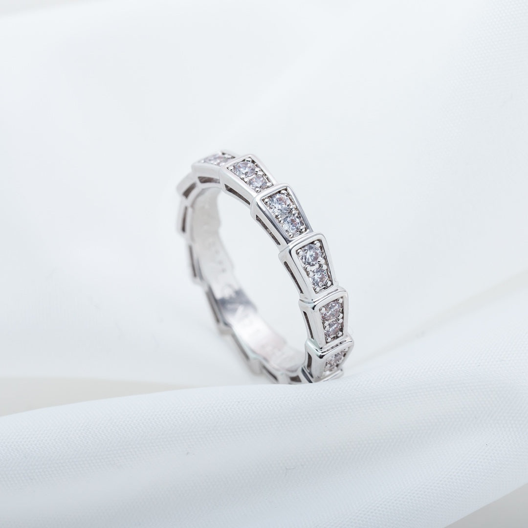 [Lucas Jewelry]SERPENTI RING SILVER DIAMOND PAVED 3MM