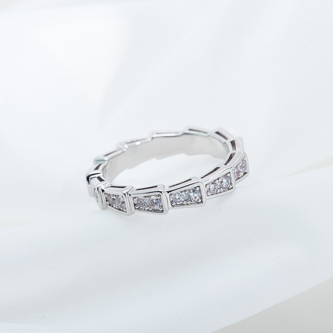 [Lucas Jewelry]SERPENTI RING SILVER DIAMOND PAVED 3MM