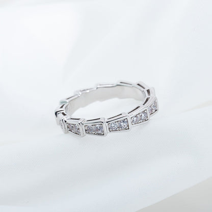 [Lucas Jewelry]SERPENTI RING SILVER DIAMOND PAVED 3MM