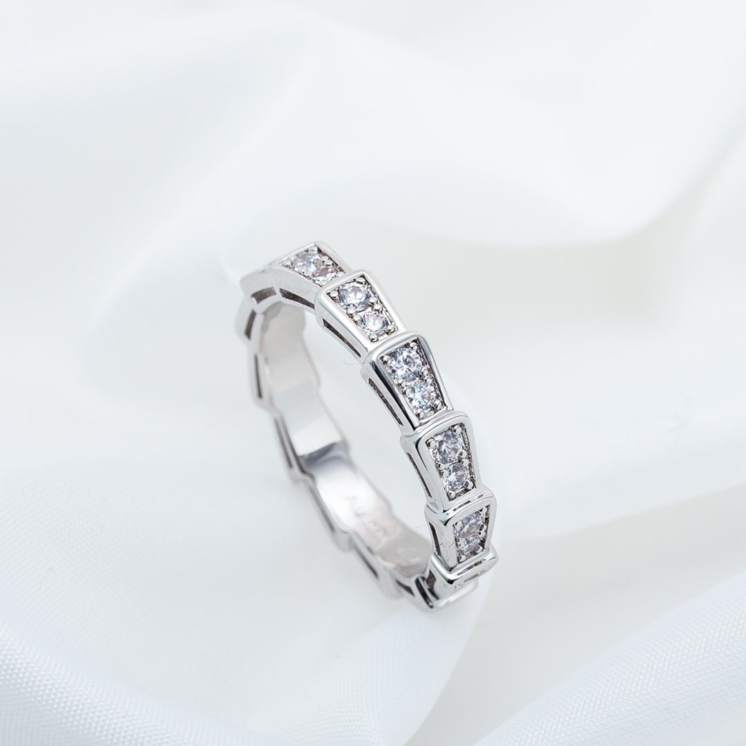 [Lucas Jewelry]SERPENTI RING SILVER DIAMOND PAVED 3MM