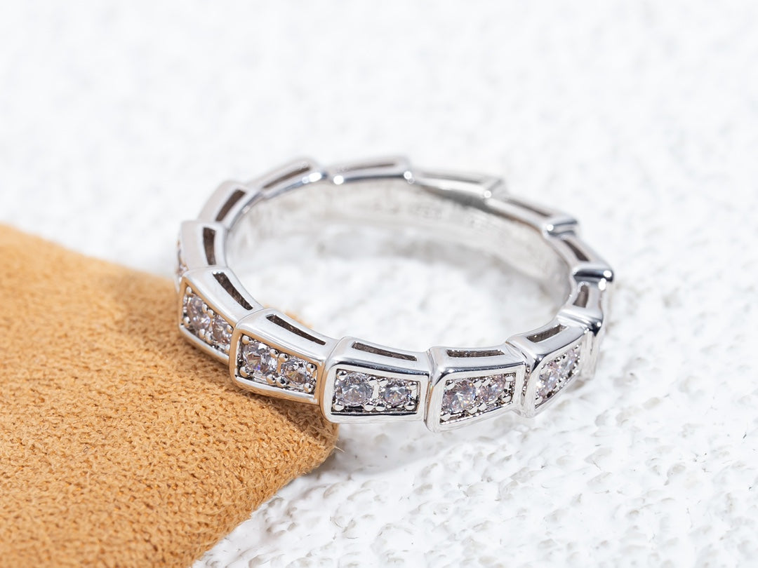 [Lucas Jewelry]SERPENTI RING SILVER DIAMOND PAVED 3MM