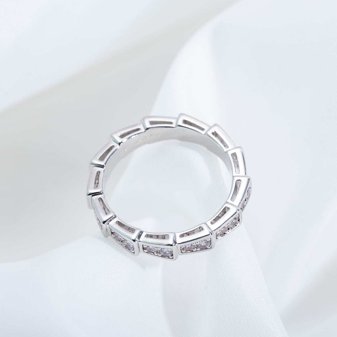 [Lucas Jewelry]SERPENTI RING SILVER DIAMOND PAVED 3MM