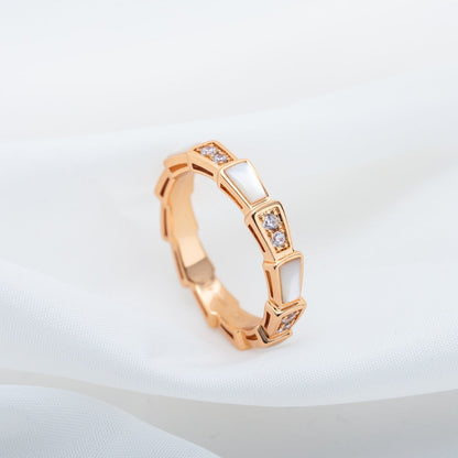 [Lucas Jewelry]SERPENTI RING PINK GOLD DIAMOND MOP 3MM