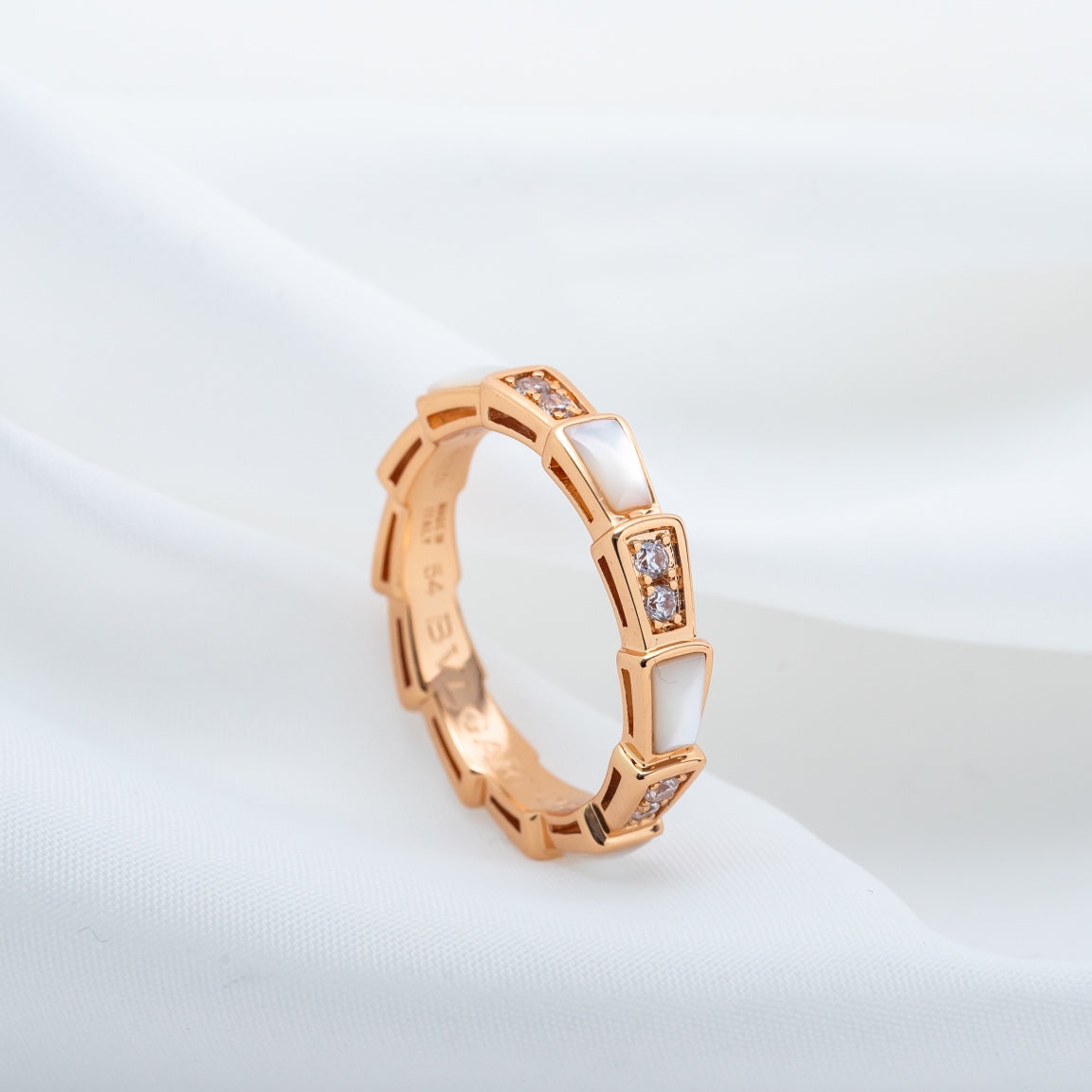 [Lucas Jewelry]SERPENTI RING PINK GOLD DIAMOND MOP 3MM