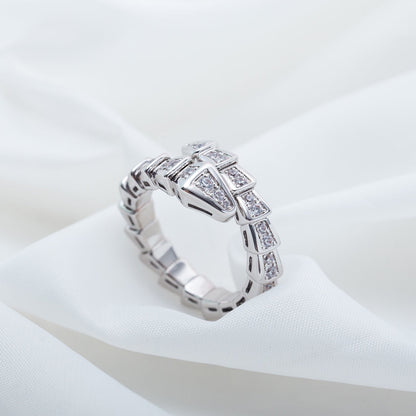 [Lucas Jewelry]SERPENTI RING SILVER DIAMOND PAVED 4MM