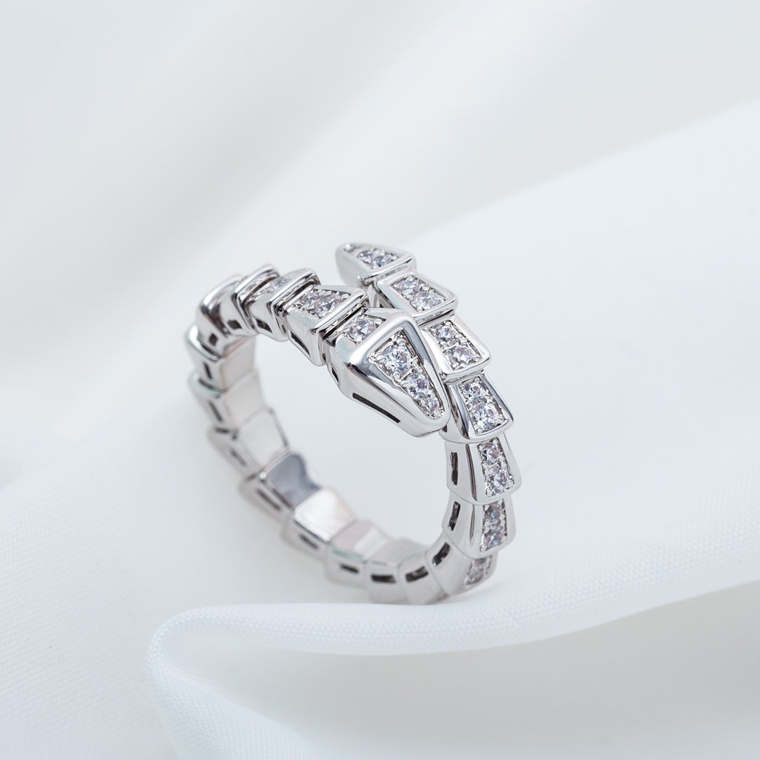 [Lucas Jewelry]SERPENTI RING SILVER DIAMOND PAVED 4MM