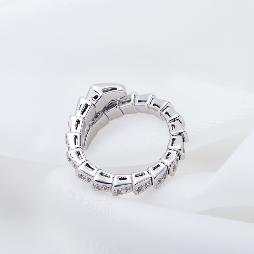 [Lucas Jewelry]SERPENTI RING SILVER DIAMOND PAVED 4MM