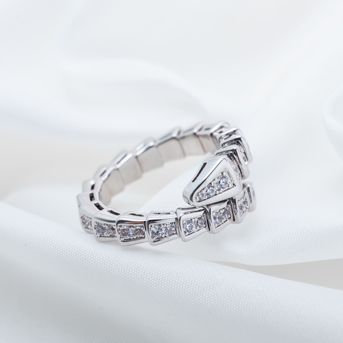 [Lucas Jewelry]SERPENTI RING SILVER DIAMOND PAVED 4MM