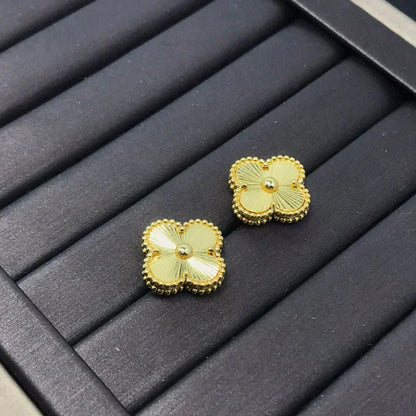 [Lucas Jewelry]CLOVER MINI 9.5MM LASER EARRINGS