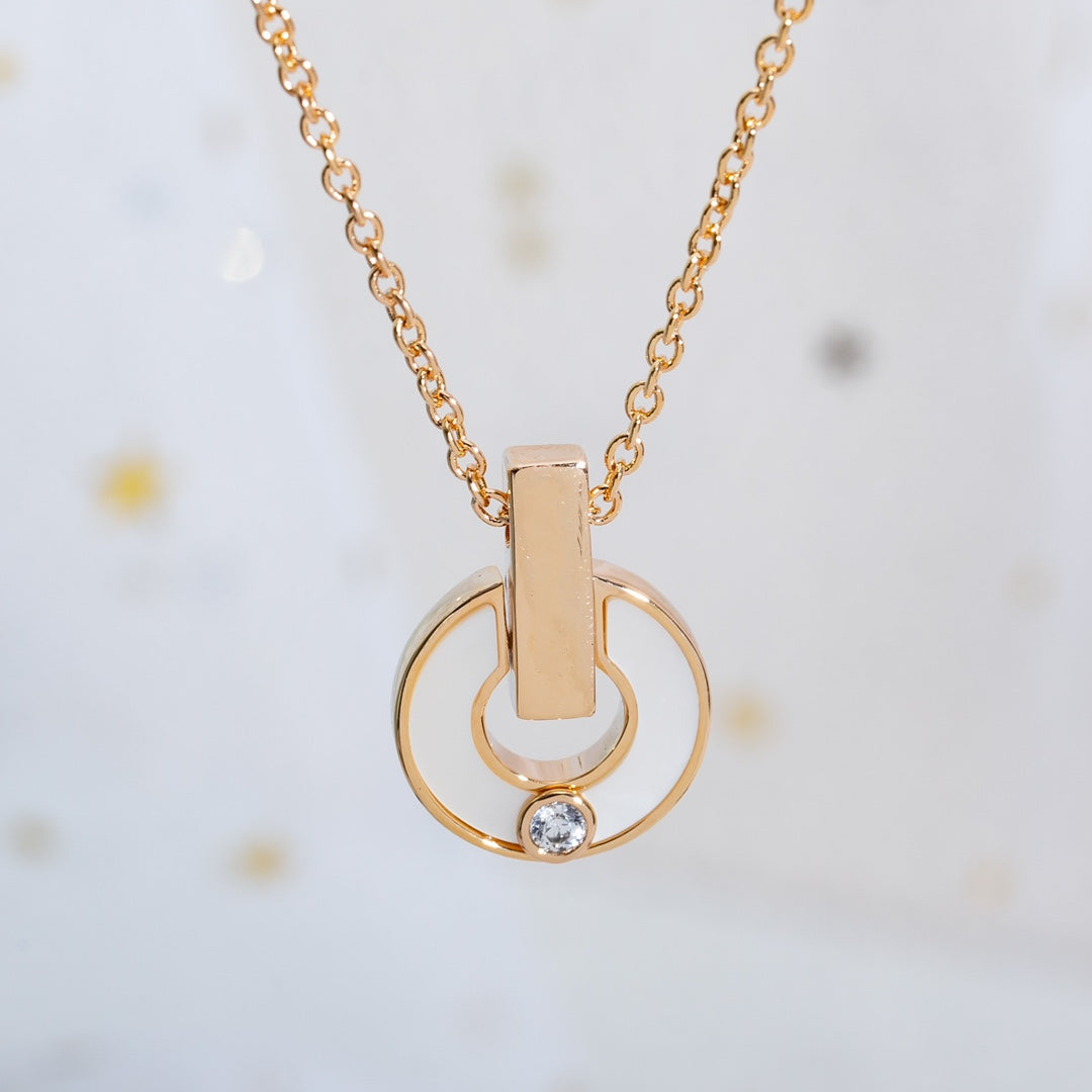 [Lucas Jewelry]GARI NECKLACE PINK GOLD MOP