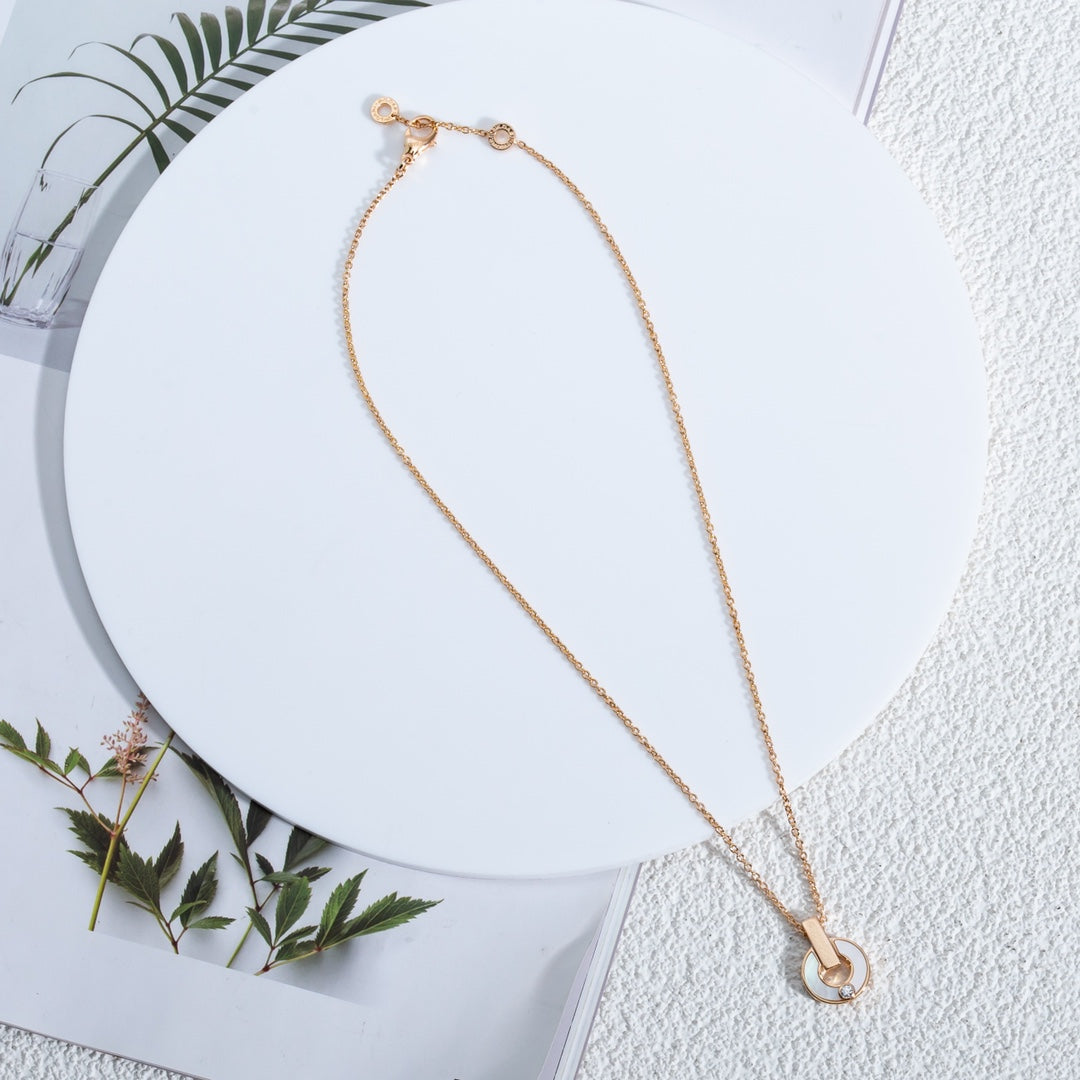 [Lucas Jewelry]GARI NECKLACE PINK GOLD MOP