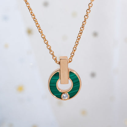 [Lucas Jewelry]GARI NECKLACE PINK GOLD MALACHITE