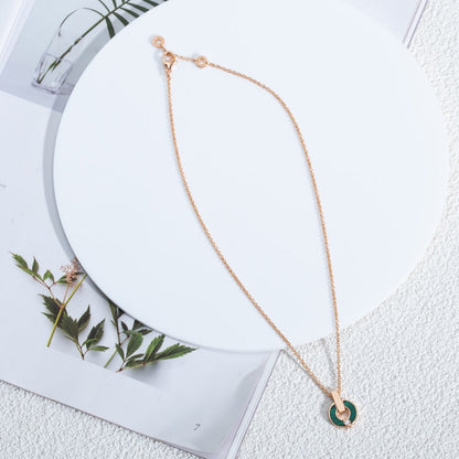 [Lucas Jewelry]GARI NECKLACE PINK GOLD MALACHITE