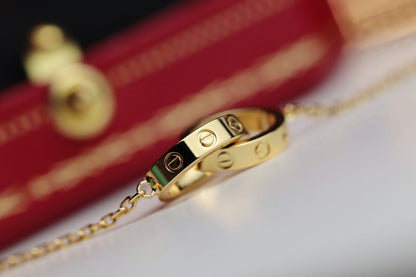 [Lucas Jewelry]LOVE NECKLACE DOUBLE RING GOLD