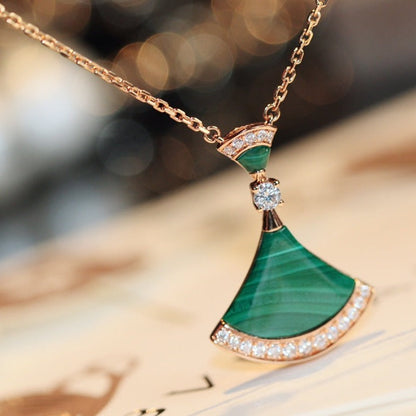 [Lucas Jewelry]DREAM NECKLACE MALACHITE DIAMOND