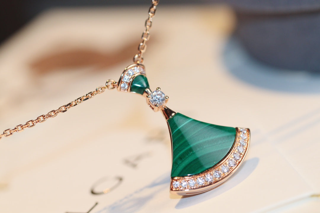 [Lucas Jewelry]DREAM NECKLACE MALACHITE DIAMOND