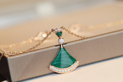 [Lucas Jewelry]DREAM NECKLACE MALACHITE DIAMOND