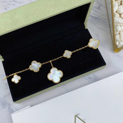 [Lucas Jewelry]MAGIC CLOVER MOP GOLD BRACELET 5 MOTIFS