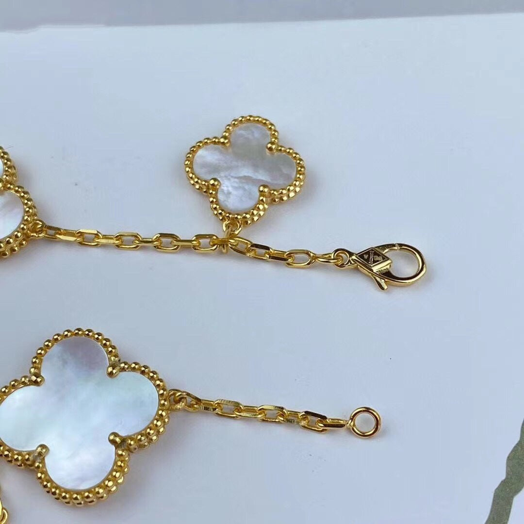 [Lucas Jewelry]MAGIC CLOVER MOP GOLD BRACELET 5 MOTIFS