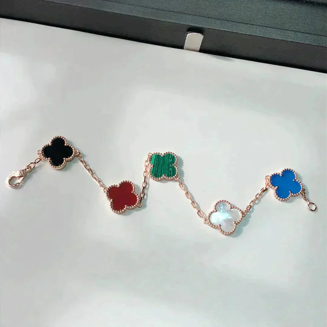 [Lucas Jewelry]CLOVER 5 MOTIFS MULTICOLOR  BRACELET