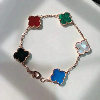 [Lucas Jewelry]CLOVER 5 MOTIFS MULTICOLOR  BRACELET