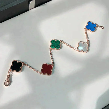 [Lucas Jewelry]CLOVER 5 MOTIFS MULTICOLOR  BRACELET