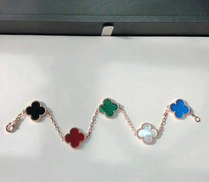 [Lucas Jewelry]CLOVER 5 MOTIFS MULTICOLOR  BRACELET