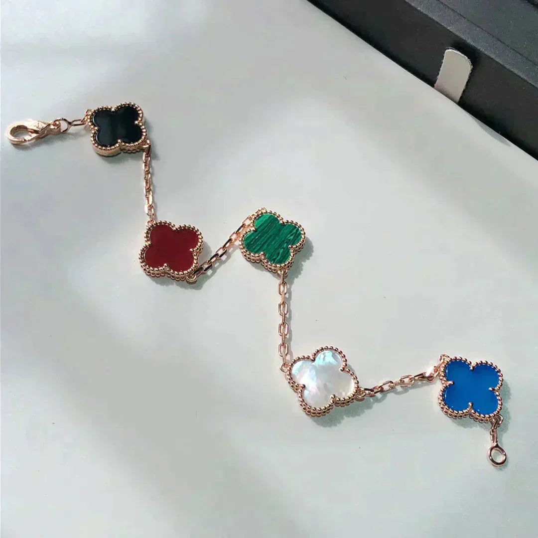 [Lucas Jewelry]CLOVER 5 MOTIFS MULTICOLOR  BRACELET