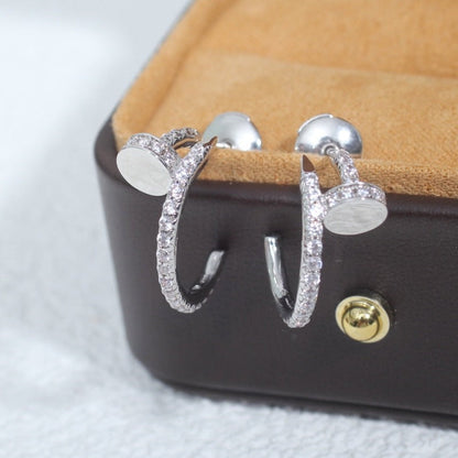 [Lucas Jewelry]JUSTE EARRINGS 12.75MM SILVER DIAMOND