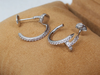 [Lucas Jewelry]JUSTE EARRINGS 12.75MM SILVER DIAMOND